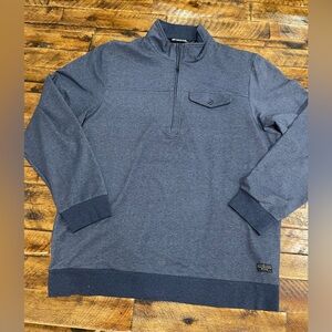 Travis Mathew Sweater Mens Large Blue Golf Quarter Zip Pocket Pullover Casual XL
